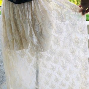 VINTAGE CARON JOY FULL LACE FLORAL SKIRT COVERUP